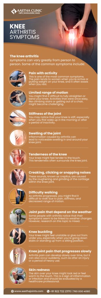 knee arthiritis symptomps